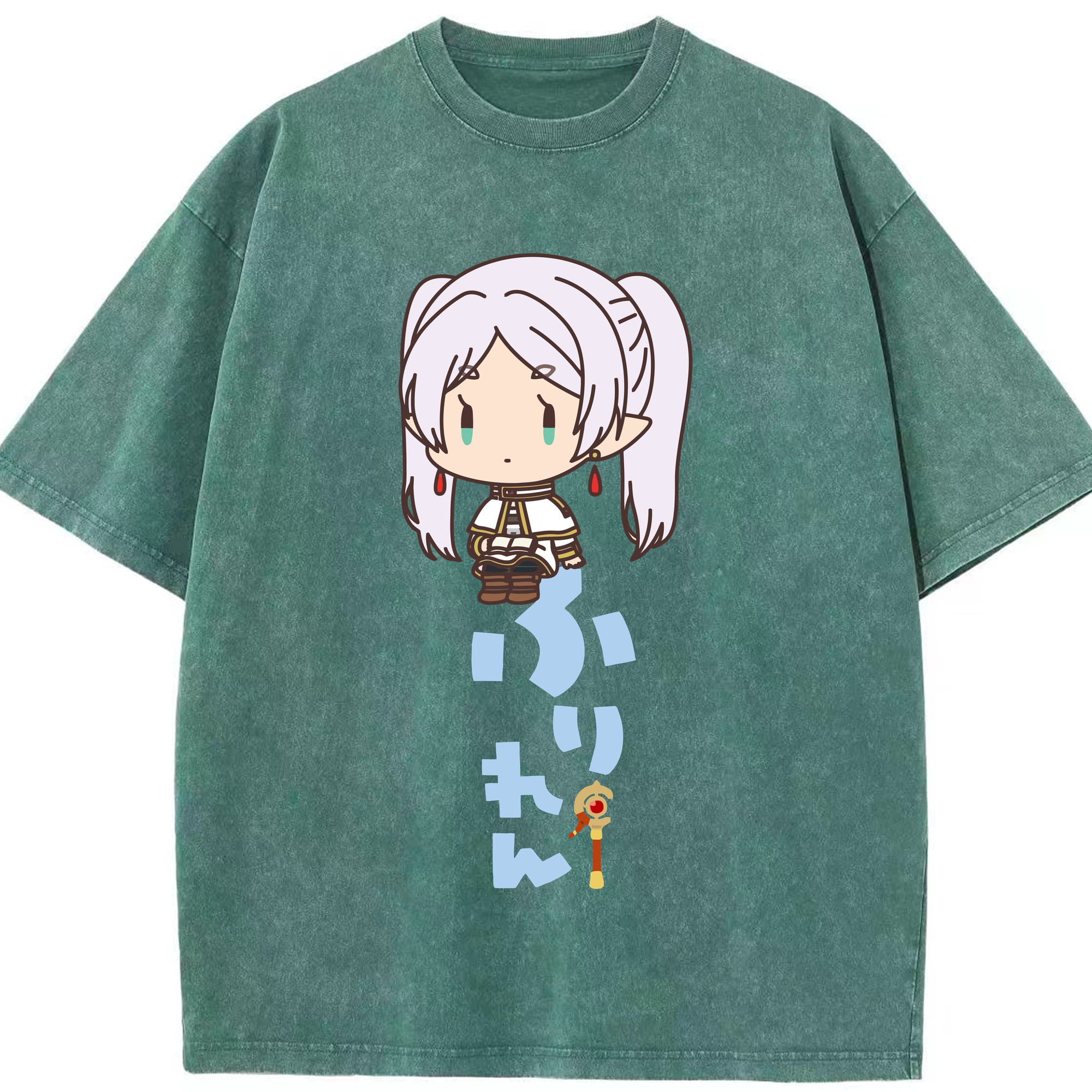 （画像用） 葬送のフリーレン Frieren 綿100% ヴィンテージ風 半袖Tシャツ（フロントプリント）
